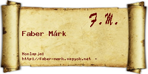 Faber Márk névjegykártya