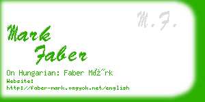 mark faber business card